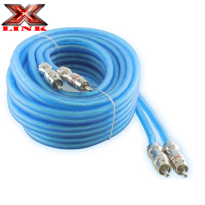 17ft 2-Channel RCA Audio Interconnects Kabel Gold Connector Warna dan pengurangan kebisingan