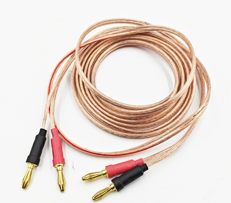 Transparan 14Gauge Banana Wire untuk Bi-Wire Bi-Amp HiFi Surround Sound 99,9% OFC Tembaga