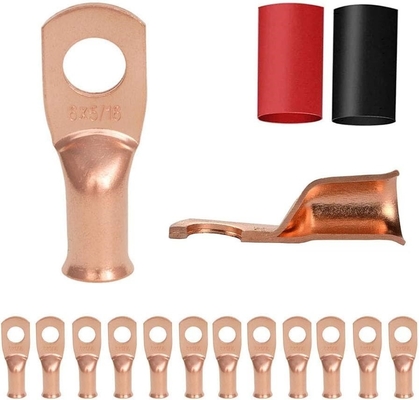 1/0 AWG Tined Copper Lugs Ring Terminals Connectors With Heat Shrink