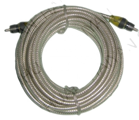 5.5mm Diameter Luar PVC Jacketed Mobil Audio RCA Kabel 2M-2M untuk Kinerja High End