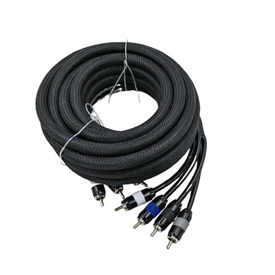 5.5mm Diameter Luar PVC Jacketed Mobil Audio RCA Kabel 2M-2M untuk Kinerja High End