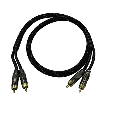 5.5mm Diameter Luar PVC Jacketed Mobil Audio RCA Kabel 2M-2M untuk Kinerja High End