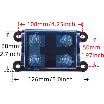 Kapasitas High Breaking Dual 2-Way AMG Mega Fuse Holder untuk Industri Otomotif CSA Disetujui