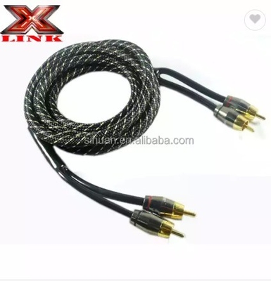 Audiophile Twisted Pair OFC Car Audio Interconnect Kabel RCA 10m Dengan Jaket PVC Lembut