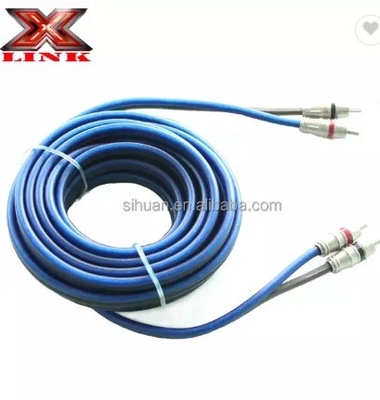 Audiophile Twisted Pair OFC Car Audio Interconnect Kabel RCA 10m Dengan Jaket PVC Lembut
