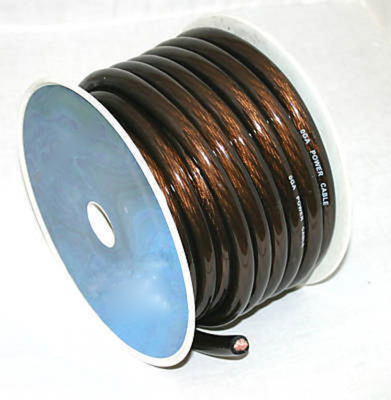 Kabel Daya OFC CCA biru/hitam tembus pandang 2 GA AWG untuk pemasangan amplifier audio mobil