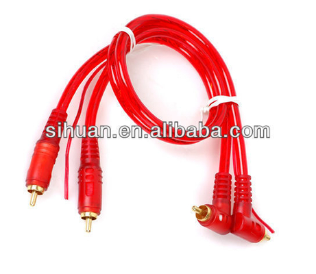 Kabel Audio OFC 100% Tembaga Konduktor 2 Saluran RCA untuk Koneksi Audio Mobil dan Rumah