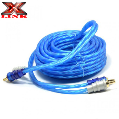 Kabel Audio OFC 100% Tembaga Konduktor 2 Saluran RCA untuk Koneksi Audio Mobil dan Rumah
