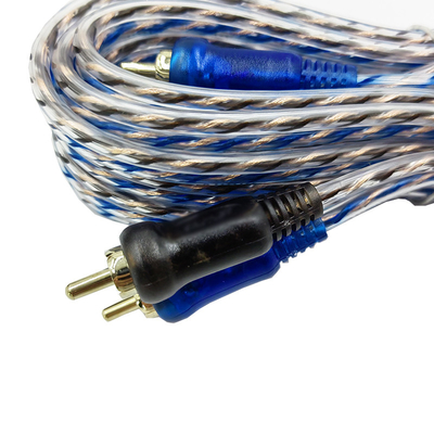 Orange Isolation 5.2 Meter 17 Feet Twisted RCA Kabel AV Untuk Audio Mobil Fleksibel