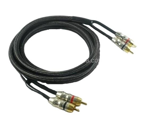 Kabel RCA Tembaga Bebas Oksigen PVC tahan lama untuk Interkoneksi Audio Mobil
