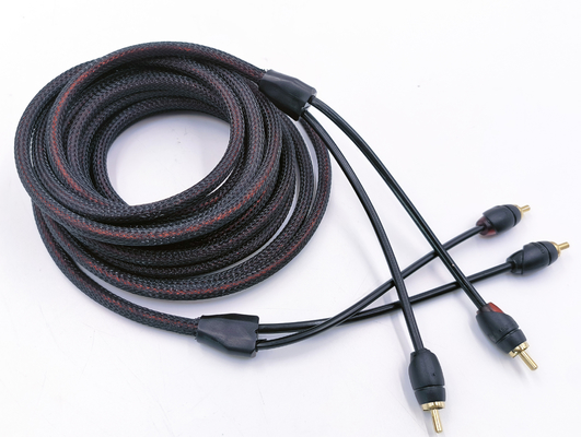 Kabel RCA Tembaga Bebas Oksigen PVC tahan lama untuk Interkoneksi Audio Mobil