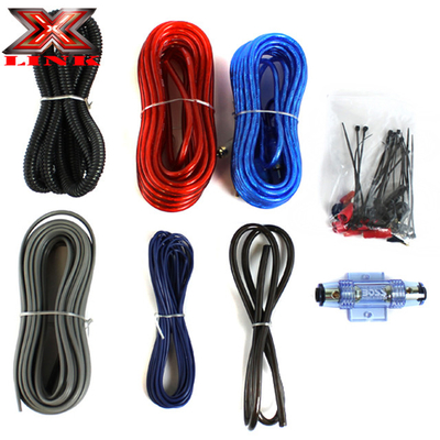 PVC Jacket 0 4 8 10awg Gauge Auto Car Amp Amplifier Wiring Kit dengan Jenis Konektor RCA