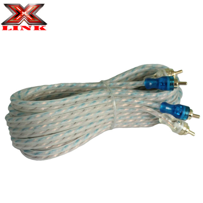17ft 2-Channel RCA Audio Interconnects Kabel Gold Connector Warna dan pengurangan kebisingan