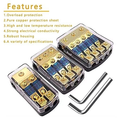 Compact 12V Mini ANL AFS Fuse Holder untuk Car Boat Audio System Konektor Plating Emas