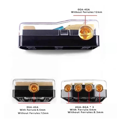 Compact 12V Mini ANL AFS Fuse Holder untuk Car Boat Audio System Konektor Plating Emas