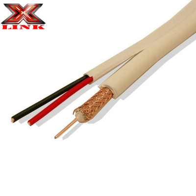 20 AWG Solid Copper RG-59 Coaxial CCTV Cable dengan BNC Connector dan 18/2 Power Cable