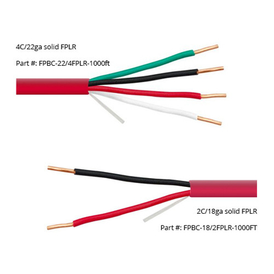 14 16 AWG 2/C 4/C Padat 100% Tembaga EWCS FPLP Kabel Alarm Kebakaran Terlindung