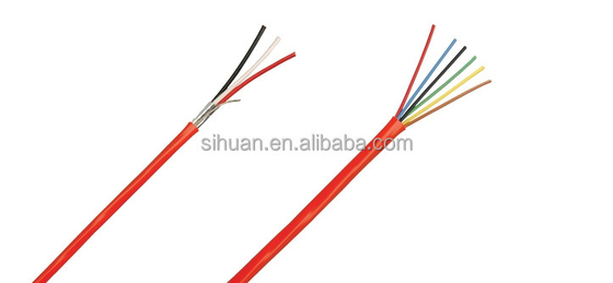 CCA 18 AWG 2/C Solid FPLR Kabel Alarm Kebakaran 1000 Ft Red Copper Conductor Shielding