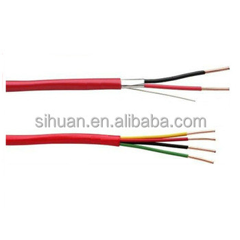 CCA 18 AWG 2/C Solid FPLR Kabel Alarm Kebakaran 1000 Ft Red Copper Conductor Shielding
