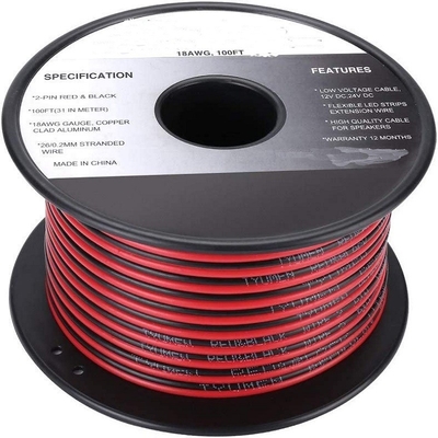 Fleksibel Wire Ext 2pin 2 Warna Kabel Merah Hitam untuk LED Strip Ekstensi Kabel Listrik