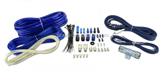 Kabel Daya Koneksi Pria-Lelaki 8 GA Kit Pengkabelan Amp Mobil dengan Konduktor Tembaga Telanjang dan Kabel CCA/OFC