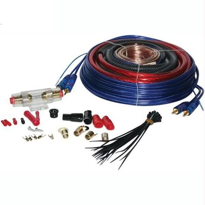 Kabel Daya Koneksi Pria-Lelaki 8 GA Kit Pengkabelan Amp Mobil dengan Konduktor Tembaga Telanjang dan Kabel CCA/OFC