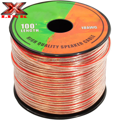 Professional Grade 16 Gauge CCA OFC Speaker Wire dengan Jacket PVC dalam warna merah dan hitam