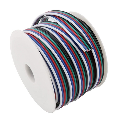 Kabel ekstensi kawat fleksibel untuk pita LED 1618 Gauge Jaket PVC RGBW RGB 3pin 4pin
