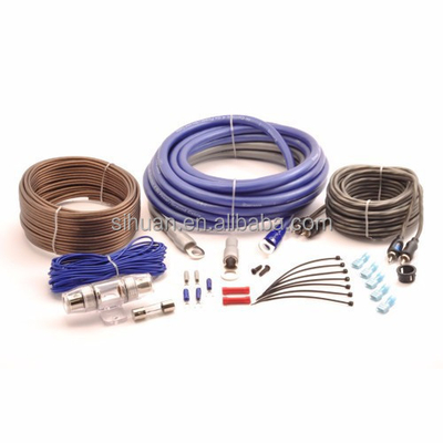 8 Gauge Mobil Amplifier Kabel Kit dengan bahan tembaga dan Diameter Luar Disesuaikan