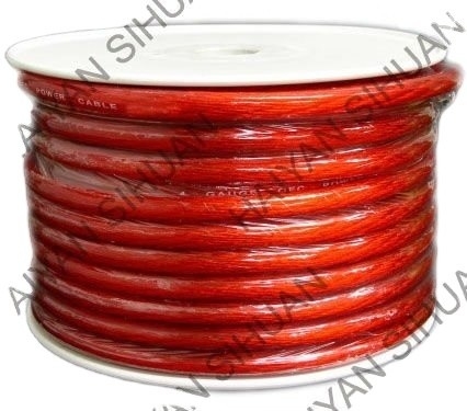 SAE J1128 Standar 8AWG Transparan Kabel Daya Audio Mobil Merah dengan Sertifikat ISO9001
