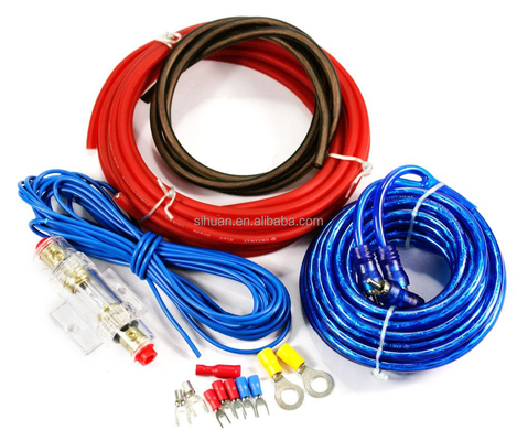 Kit pengkabelan amplifier audio mobil dengan pelindung yang tidak terlindung dan diameter luar opsional