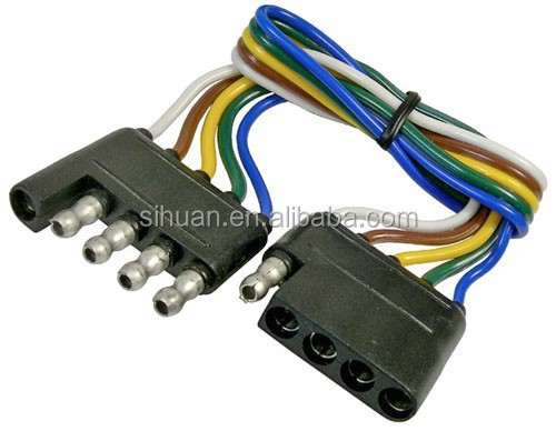 2.8X Diameter Luar 4c 18AWG kabel Trailer Bonded Kabel Dengan Colokan Bare Tembaga Konduktor