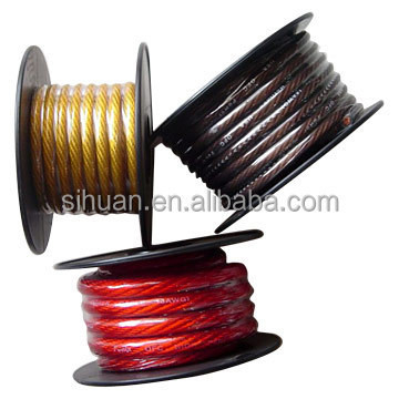 PVC CEA-2015 sesuai 4 AWG Kabel Daya untuk Sistem Audio Mobil