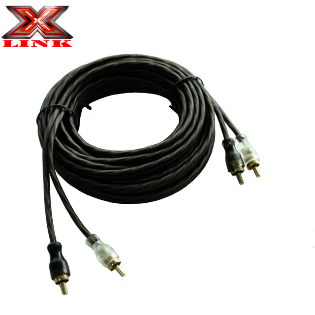 Plating Emas 2 RCA Kabel Audio laki-laki ke laki-laki Untuk Speaker Stereo Atau Subwoofer Konektor Tipe Tidak ada