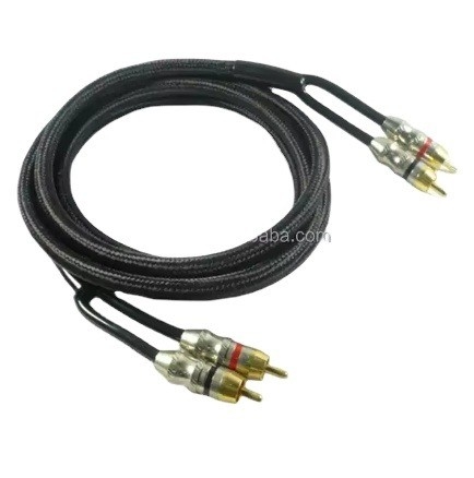 Audiophile Twisted Pair OFC Car Audio Interconnect Kabel RCA 10m Dengan Jaket PVC Lembut