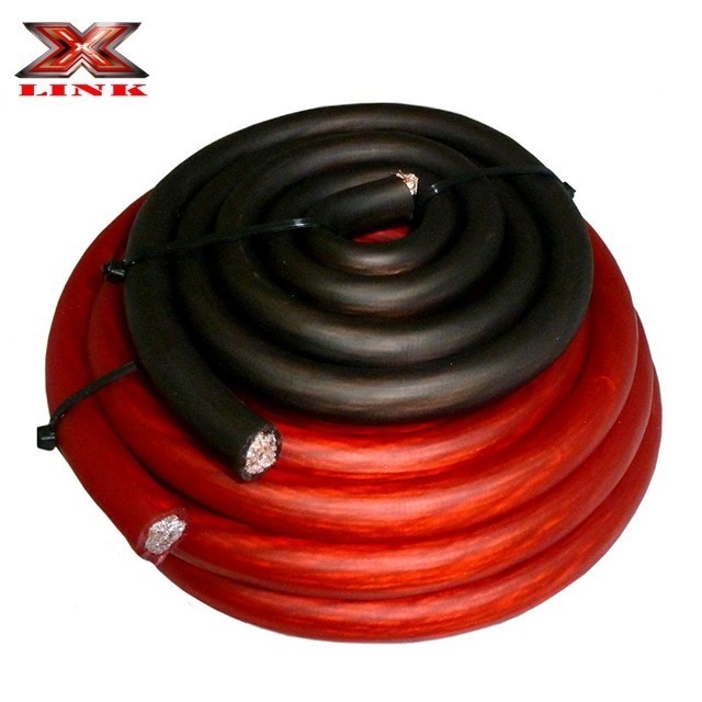 Kabel Daya OFC CCA biru/hitam tembus pandang 2 GA AWG untuk pemasangan amplifier audio mobil