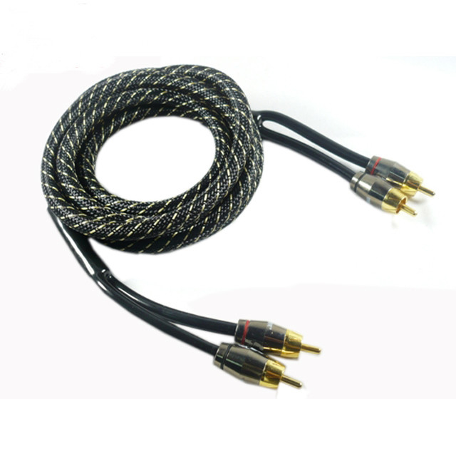 1 ft Silver OFC Copper Cable Double Shielded Car Audio Cable Interconnect Dengan Jaket PVC