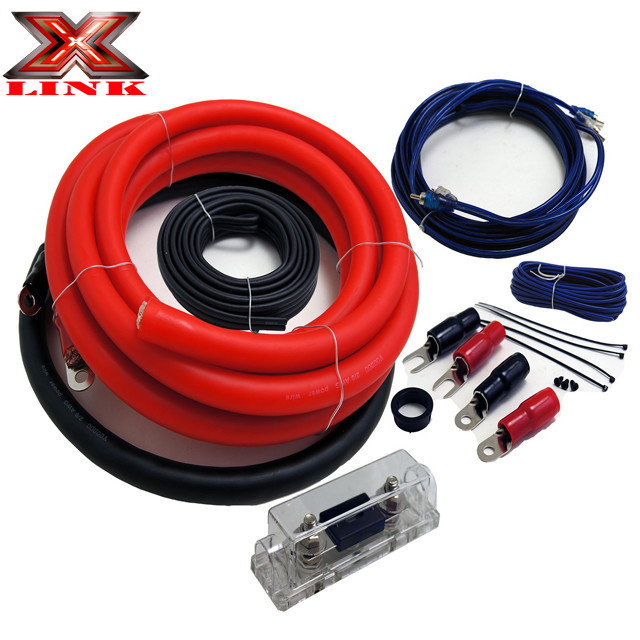 0 Gauge Mobil Amps Amplifier Wire Wiring Kit dengan American Wire Gauge Standard dan Konduktor Warna Apa pun CCA atau Tembaga