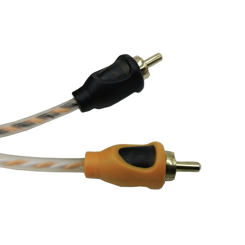 Orange Isolation 5.2 Meter 17 Feet Twisted RCA Kabel AV Untuk Audio Mobil Fleksibel