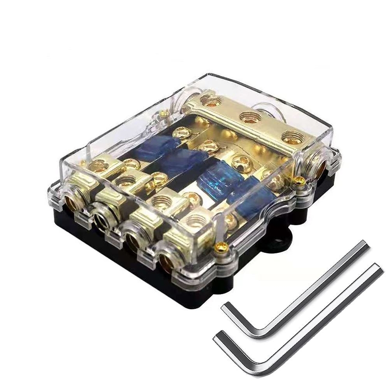 Compact 12V Mini ANL AFS Fuse Holder untuk Car Boat Audio System Konektor Plating Emas