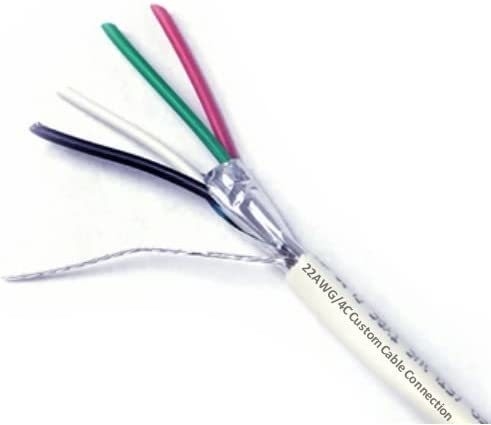 22 AWG 4 Konduktor Stranded Shielded Plenum Cable untuk keamanan/alarm/kontrol akses