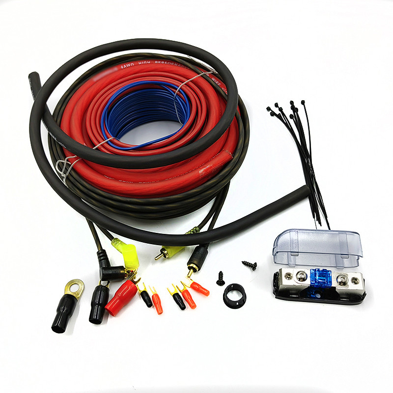 8 Ga Ofc CCA 100% Pria-pria Speaker Mobil Audio Kabel Amplifier Subwoofer Instal Kit Konduktor Bare Tembaga Hitam/biru/merah