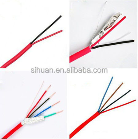 CCA 18 AWG 2/C Solid FPLR Kabel Alarm Kebakaran 1000 Ft Red Copper Conductor Shielding