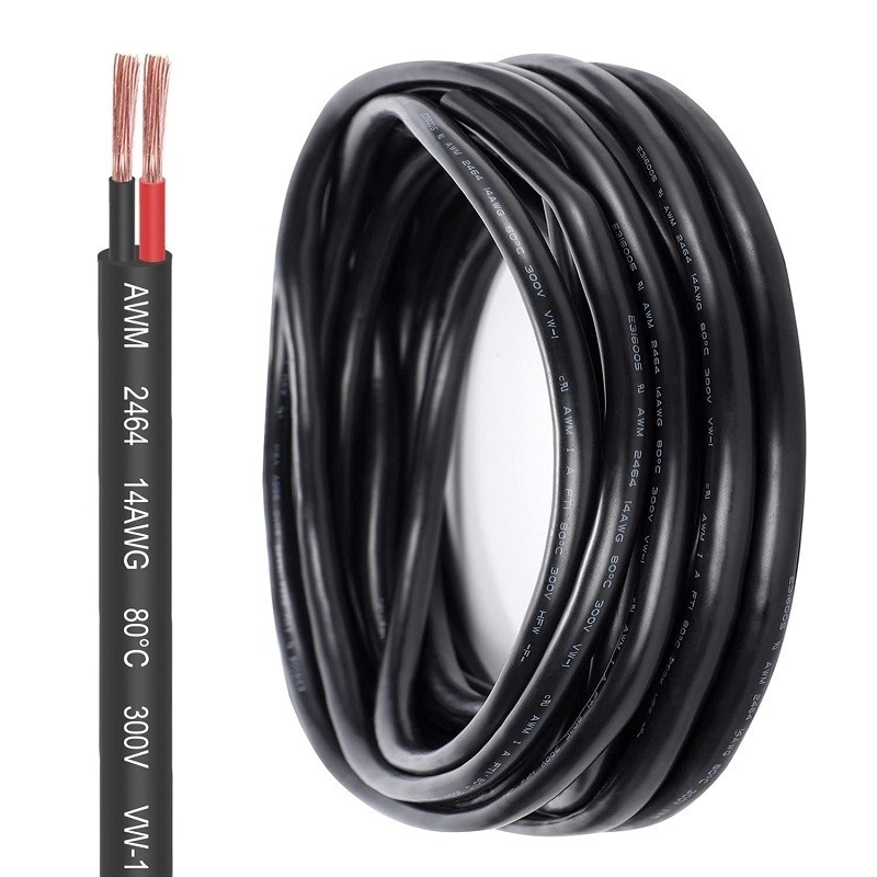 14 Gauge 2/3 Stranded Copper Conductor PVC Cord untuk lampu strip LED dan otomotif