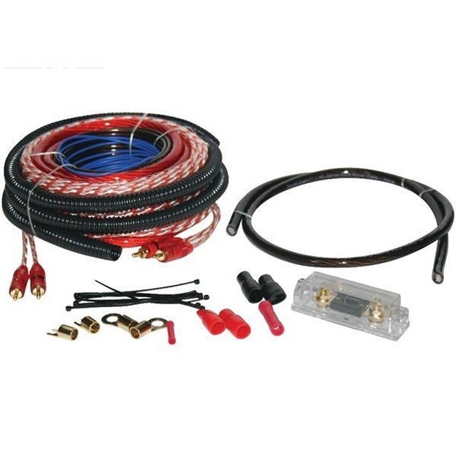 Kabel Daya Koneksi Pria-Lelaki 8 GA Kit Pengkabelan Amp Mobil dengan Konduktor Tembaga Telanjang dan Kabel CCA/OFC