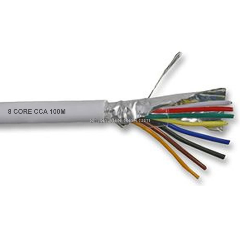 Konduktor Tembaga Telanjang 2c 4c 8c 12c 20c Kabel Alarm Kebakaran Stranded dengan Isolasi PVC