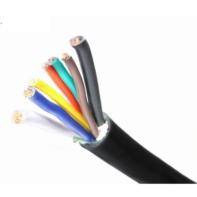7 Core Black Jacket 5C Way Pin Trailer Lighting Cable dengan Konduktor Tembaga Annealed