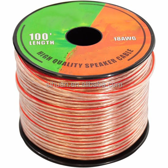 10AWG 10/2 Gauge Car Home Audio Speaker Wire dengan Super Clear Flexible Transparent PVC Jacket dan CCA Inner Conductor