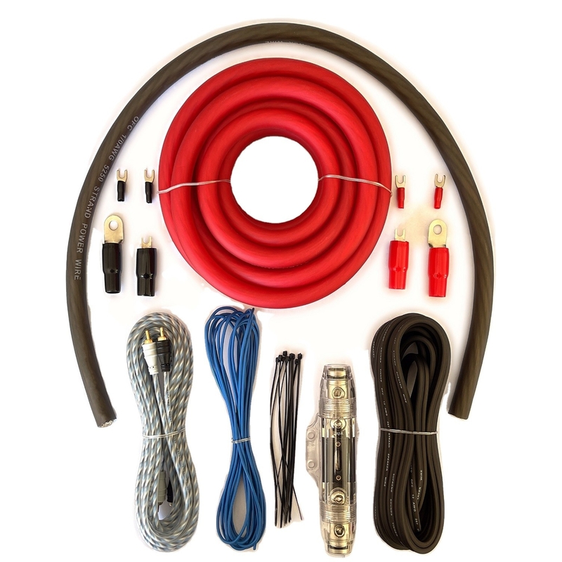 Low Voltage Amplifier Wiring Kits Complete CCA dengan Kabel OFC RCA dalam True 0 Gauge