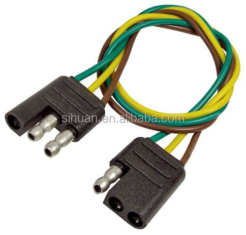 2.8X Diameter Luar 4c 18AWG kabel Trailer Bonded Kabel Dengan Colokan Bare Tembaga Konduktor
